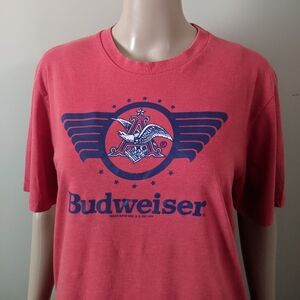 Budweiser Beer Red Tshirt, Men's Medium